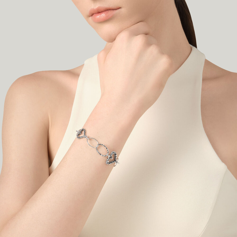 Bracciale Giovanni Raspini Cuori e Catena in Argento 925