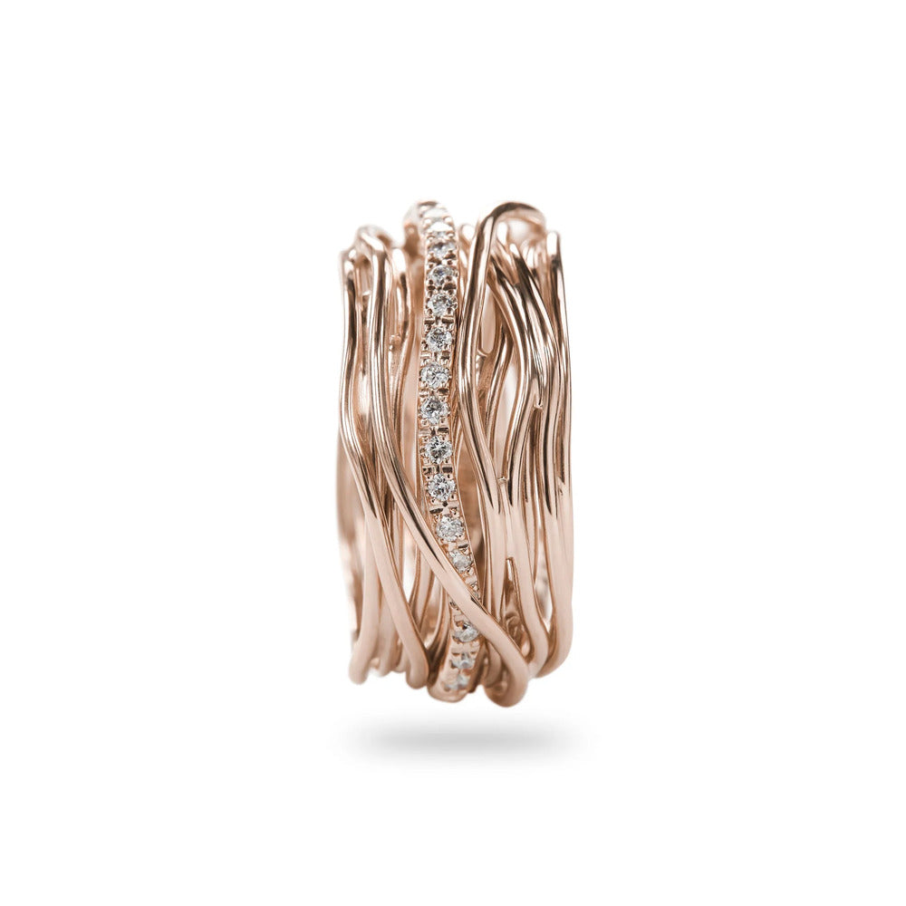 Anello RUBINIA GIOIELLI Filodellavita fili Oro rosa e Diamanti bianchi
