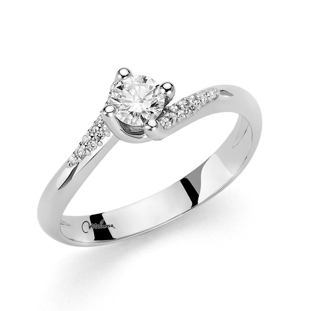 Anello Solitario Miluna Oro Bianco e Diamanti