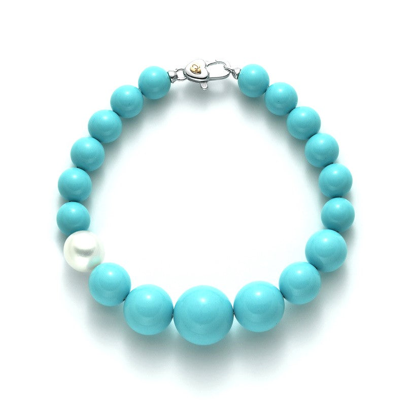Bracciale MILUNA Terre e Mare Perle agglomerato Turchese