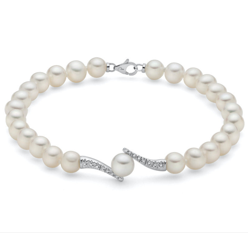 Bracciale di perle e oro bianco MILUNA