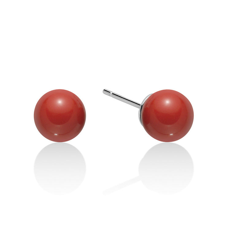 Orecchini Miluna Perle Colore Corallo Rosso mm