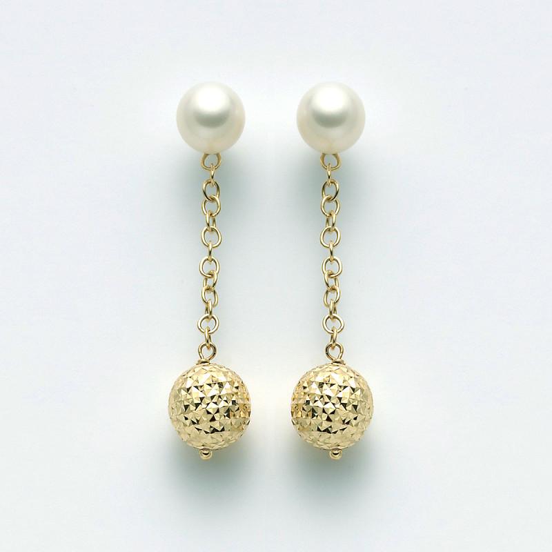 Orecchini Miluna in Oro con Perle 6,5-7 mm