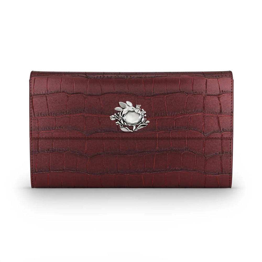 Portafoglio Giovanni Raspini Continental Jungle Pelle Croco Borgogna