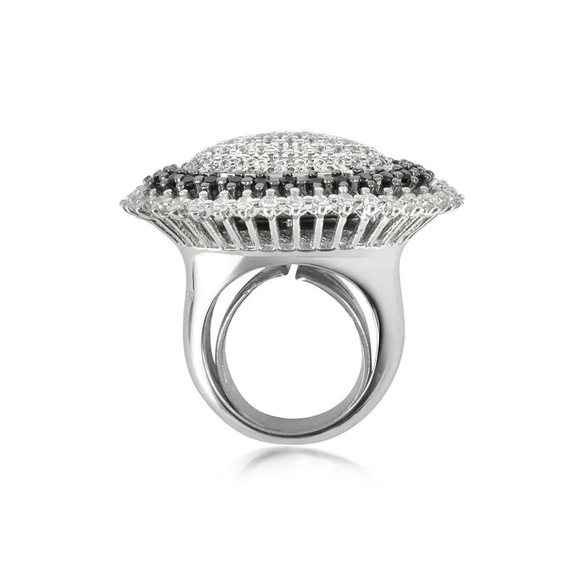 Anello Azhar Corolle Argento e Zirconi