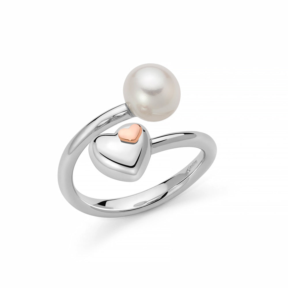 Anello Contrariè Miluna Argento e Perla