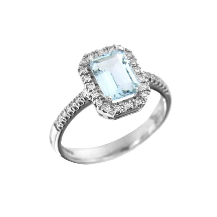 Anello DAVITE&DELUCCHI Oro Diamanti e Acquamarina