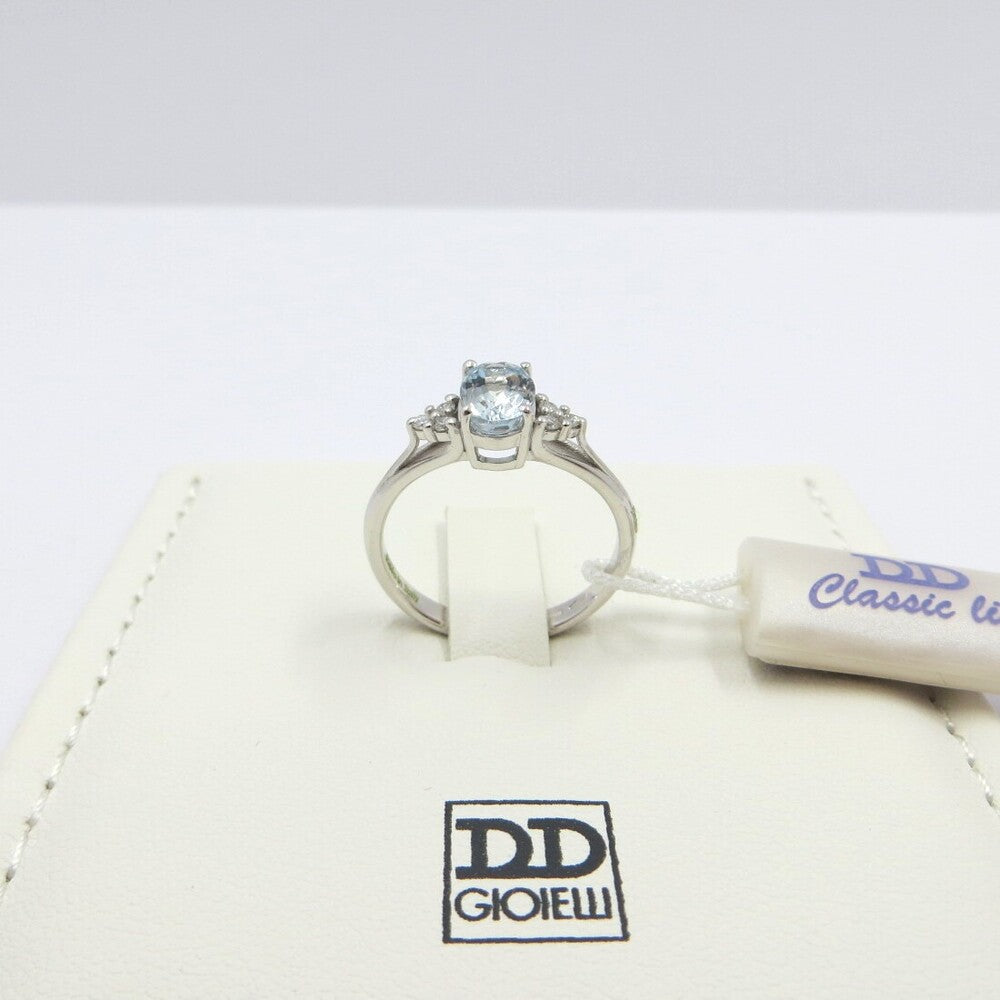 Anello DAVITE&DELUCCHI Oro, Diamanti e Acquamarina Ovale