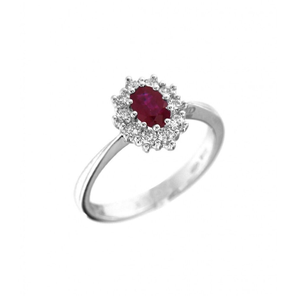 Anello DAVITE&DELUCCHI Oro, Diamanti e Rubino ovale