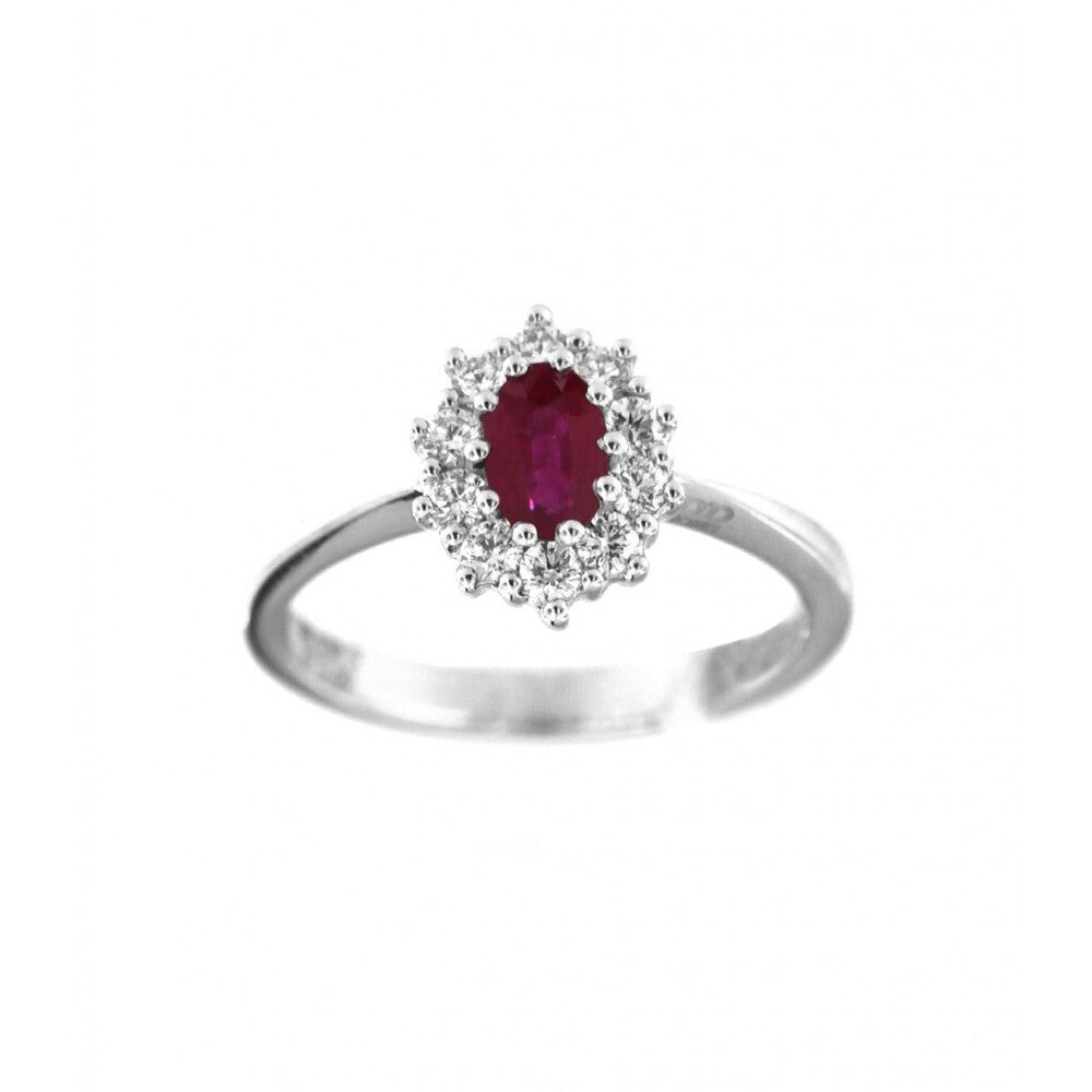 Anello DAVITE&DELUCCHI Oro, Diamanti e Rubino ovale