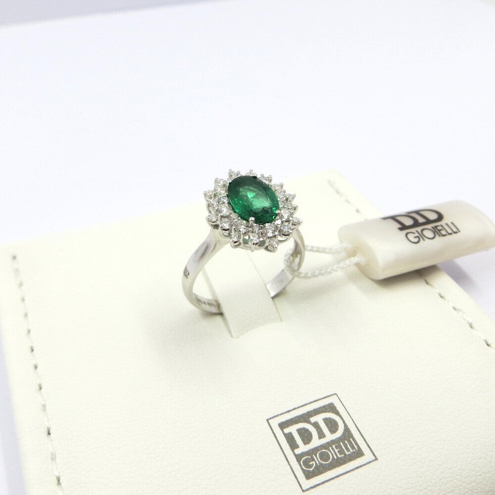 Anello DAVITE&DELUCCHI Oro Diamanti e Smeraldo