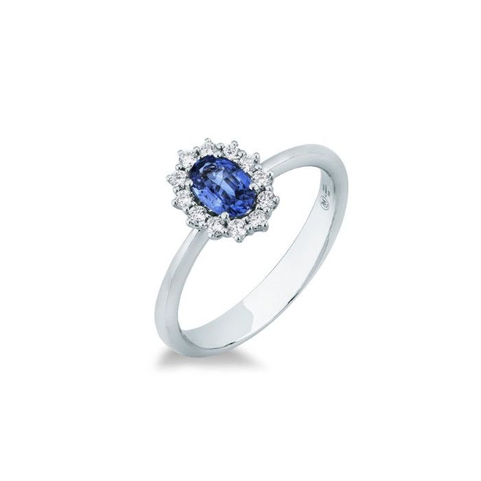 Anello DAVITE&DELUCCHI Oro Diamanti e Zaffiro
