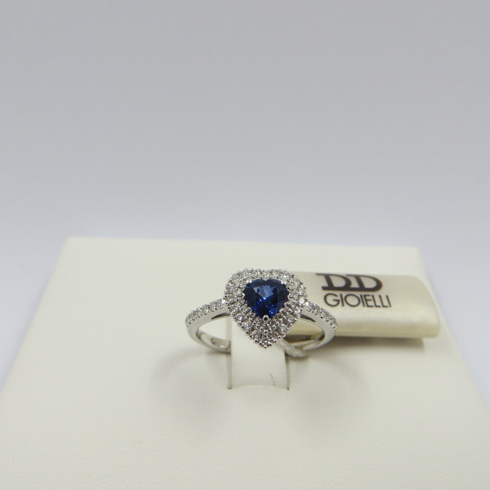 Anello DAVITE&DELUCCHI Oro, Diamanti e Zaffiro Cuore