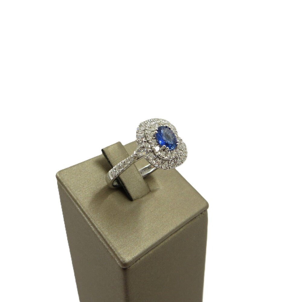 Anello DAVITE&DELUCCHI Oro Bianco, Zaffiro Blu e Diamanti