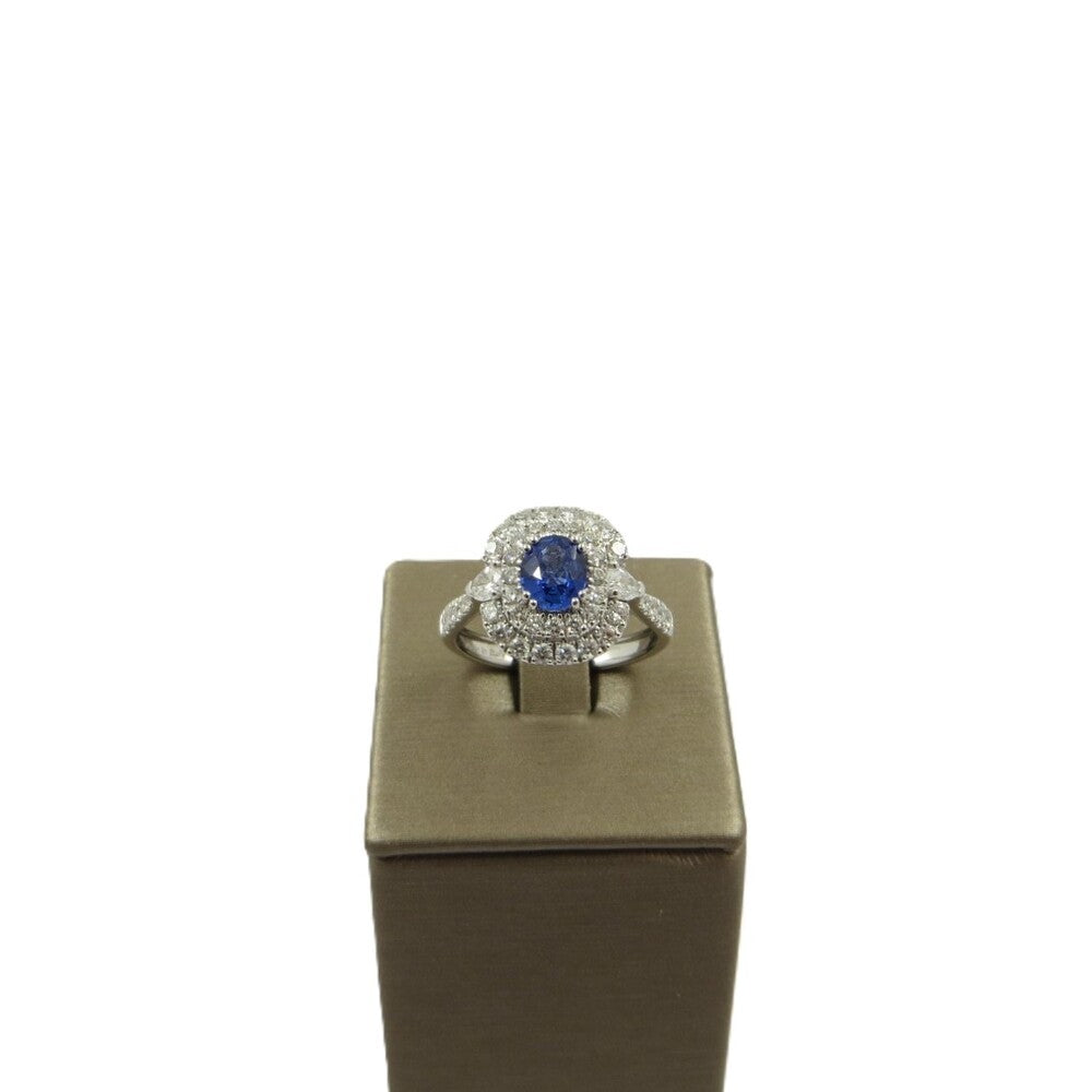 Anello DAVITE&DELUCCHI Oro Bianco, Zaffiro Blu e Diamanti