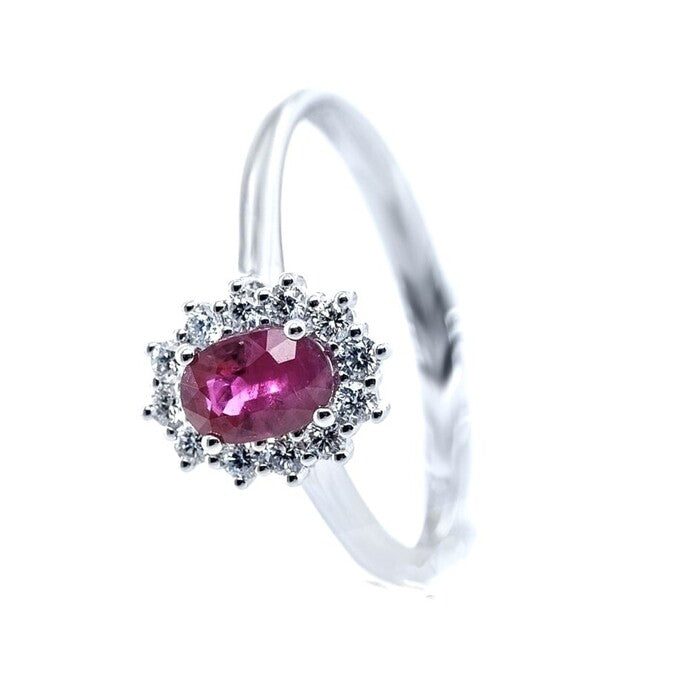 Anello DAVITE&DELUCCHI Oro Bianco Diamanti e Rubino