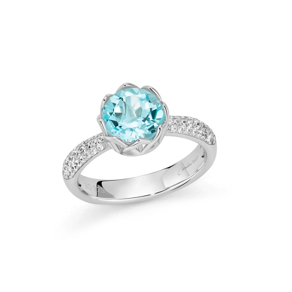 Anello Miluna Colibrì Gemma del Cielo e Topazi