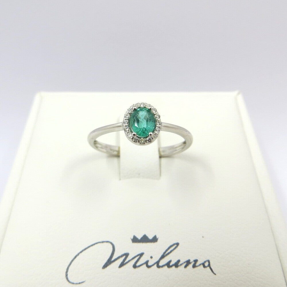 Anello Miluna Oro, Diamanti e Smeraldo