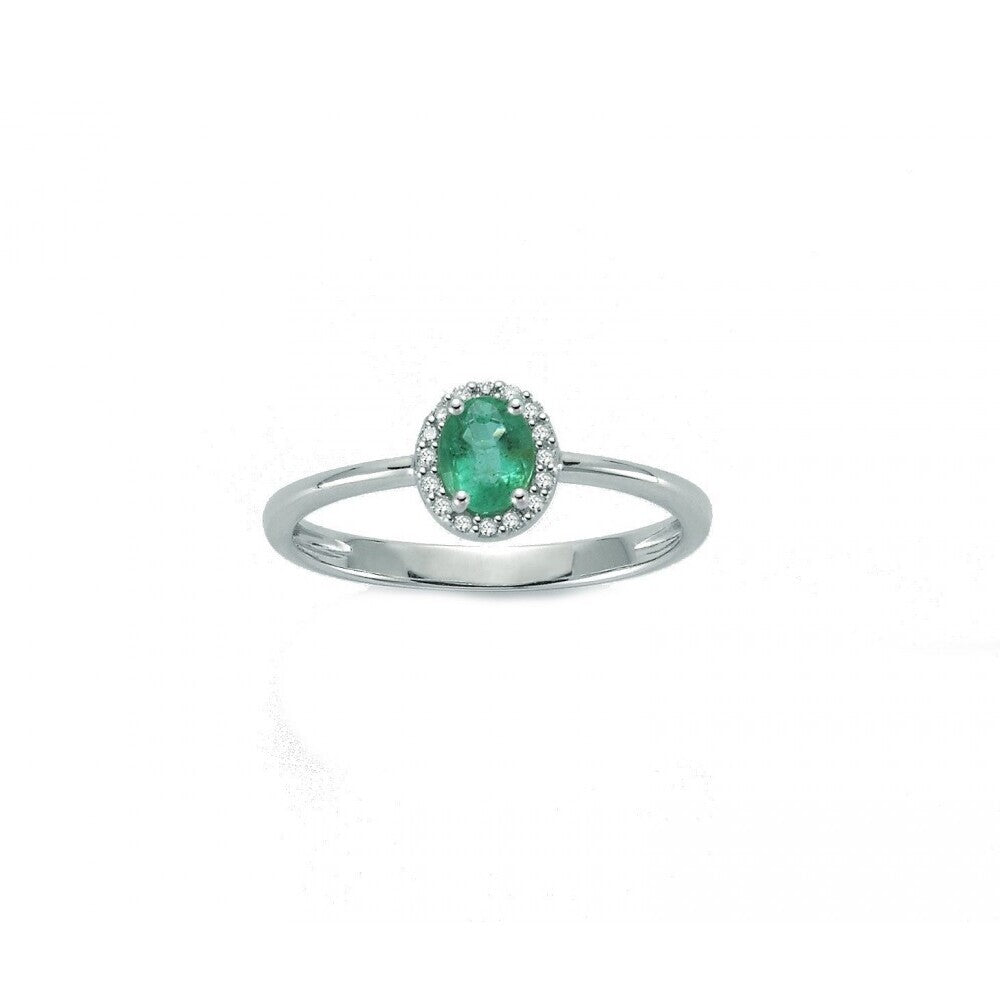 Anello Miluna Oro, Diamanti e Smeraldo