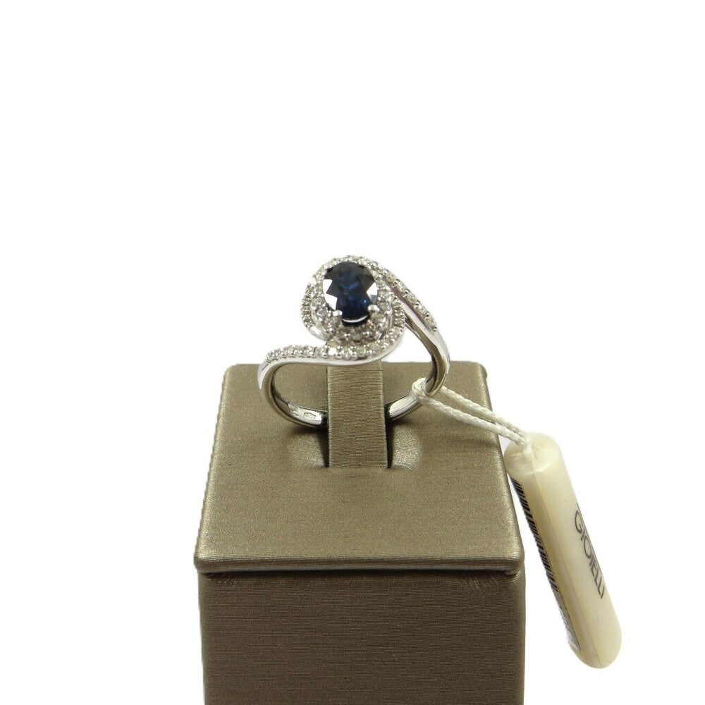 Anello DAVITE&DELUCCHI Oro Bianco, Zaffiro Blu e Diamanti