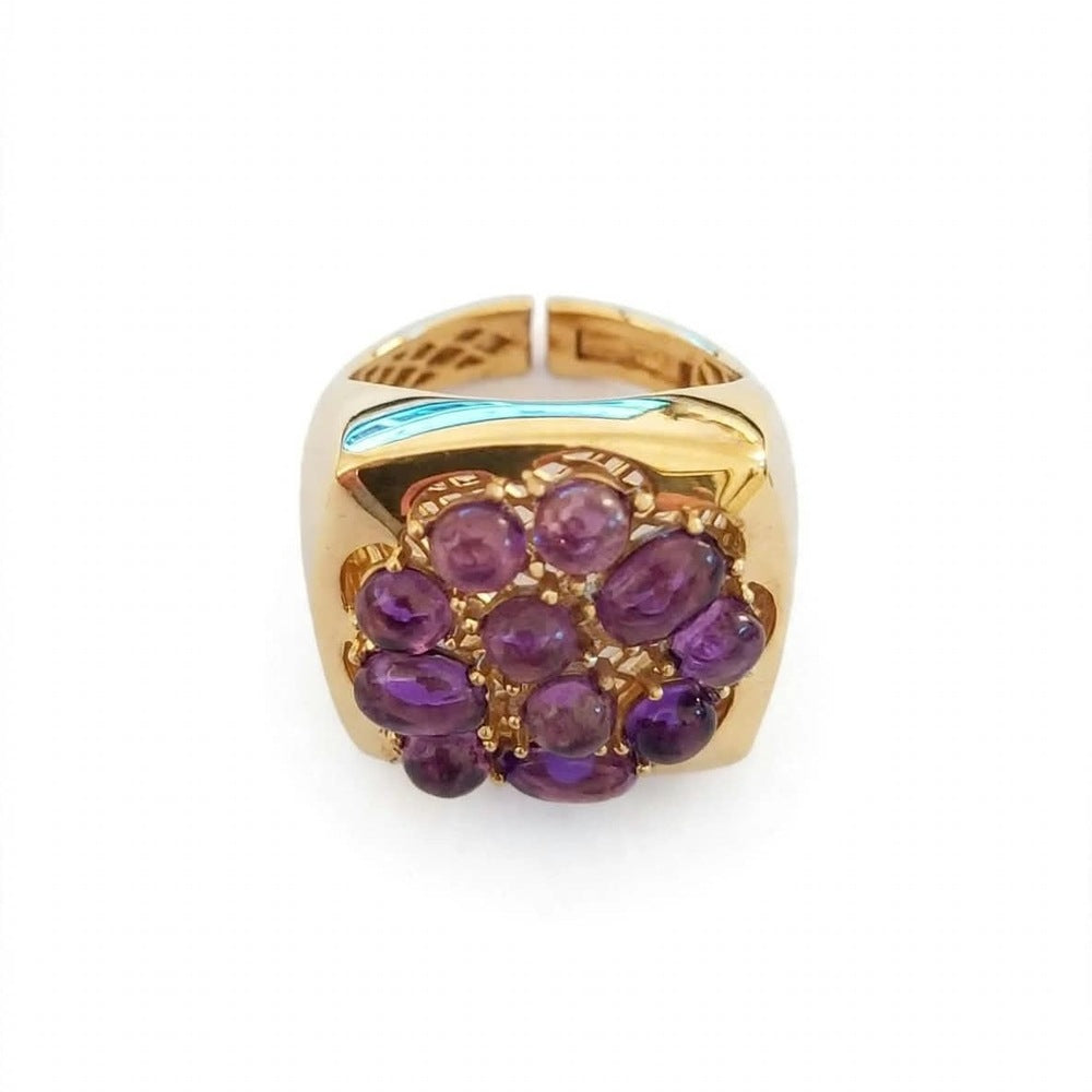 Anello SOARA in Argento Dorato e Ametiste