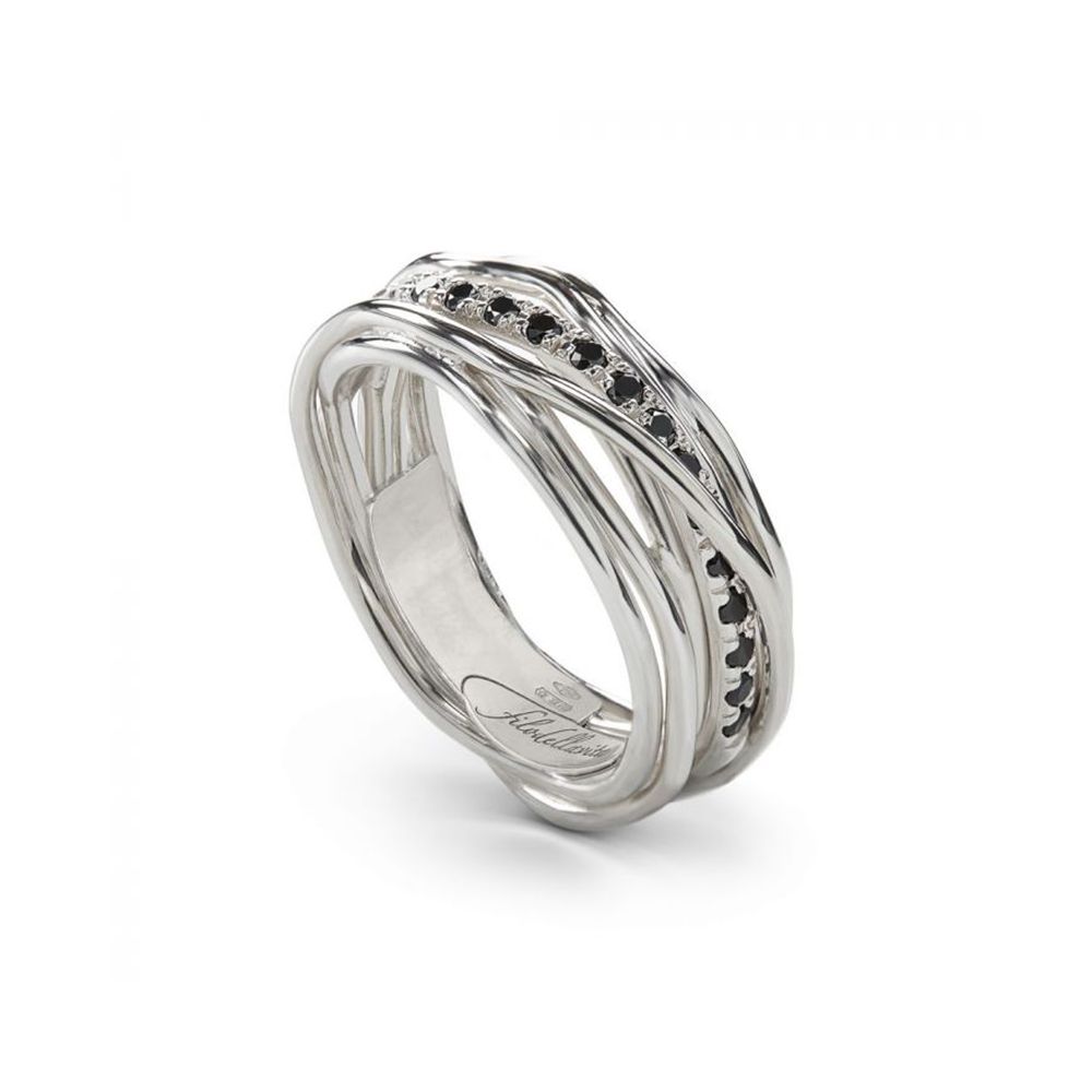 Anello RUBINIA GIOIELLI Filodellavita fili Argento e Diamanti Neri