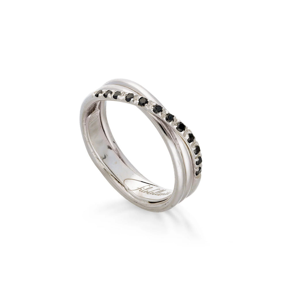 Anello RUBINIA GIOIELLI Filodellavita fili Argento e Diamanti Black