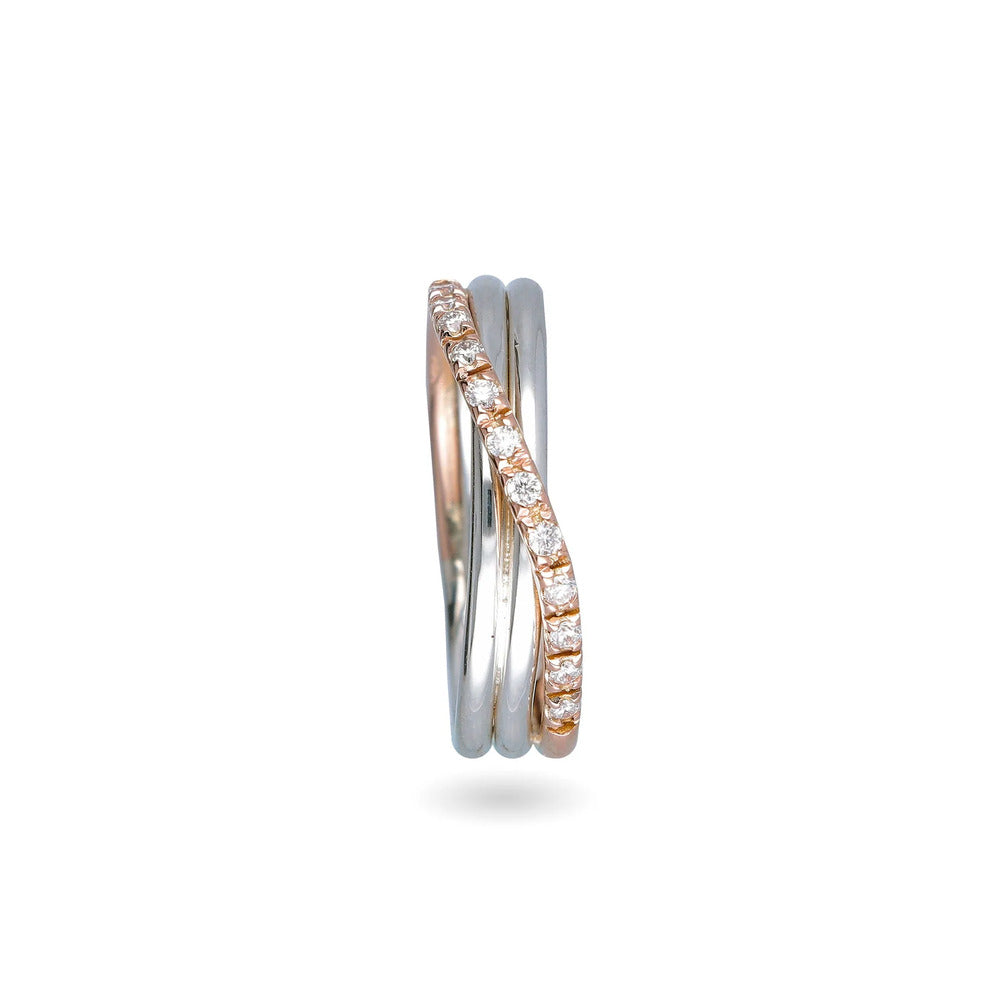 Anello RUBINIA GIOIELLI Filodellavita fili Oro rosa kt, Argento e Diamanti bianchi