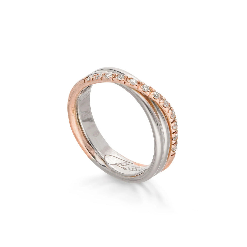 Anello RUBINIA GIOIELLI Filodellavita fili Oro rosa kt, Argento e Diamanti bianchi