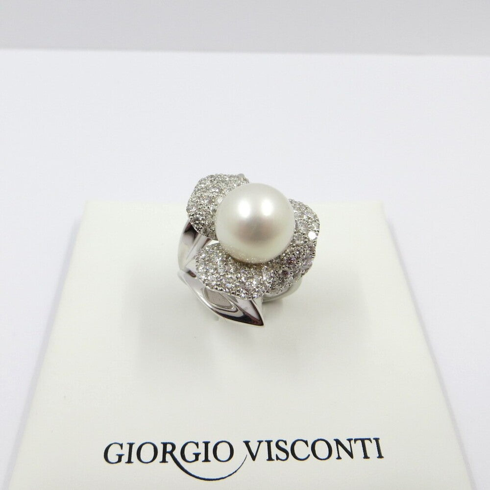 Anello Giorgio Visconti Fiore Oro Diamanti e Perla