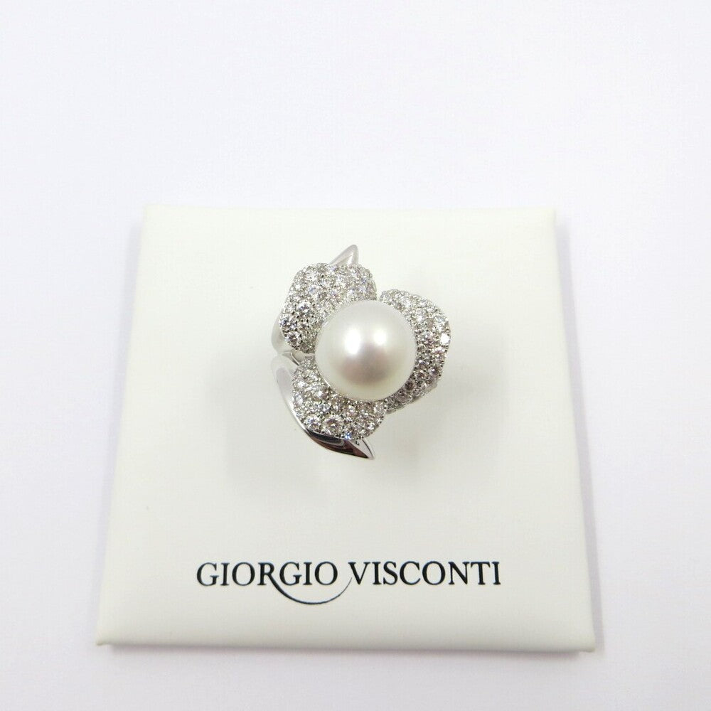 Anello Giorgio Visconti Fiore Oro Diamanti e Perla