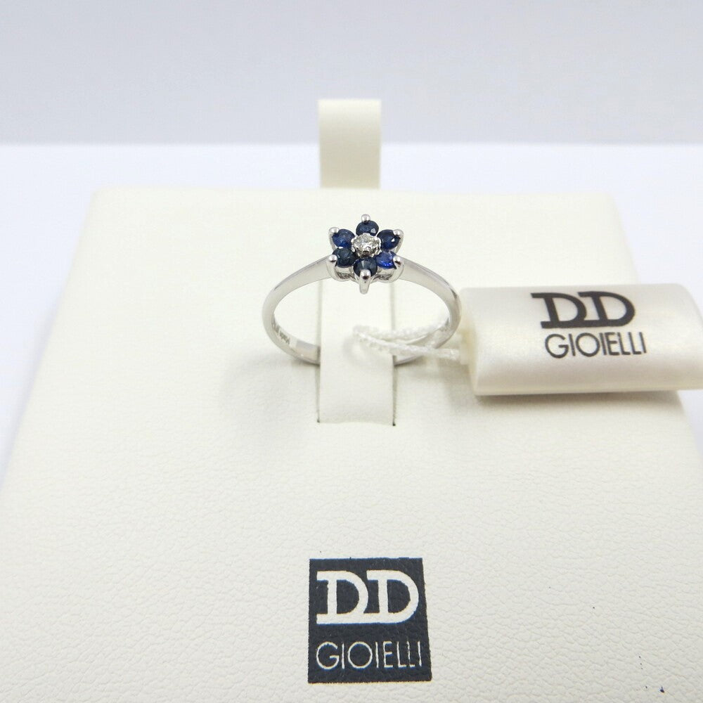 Anello Fiore DAVITE&DELUCCHI Oro, Diamante e Zaffiri