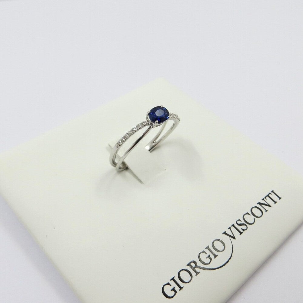Anello GIORGIO VISCONTI Oro Diamanti e Zaffiro