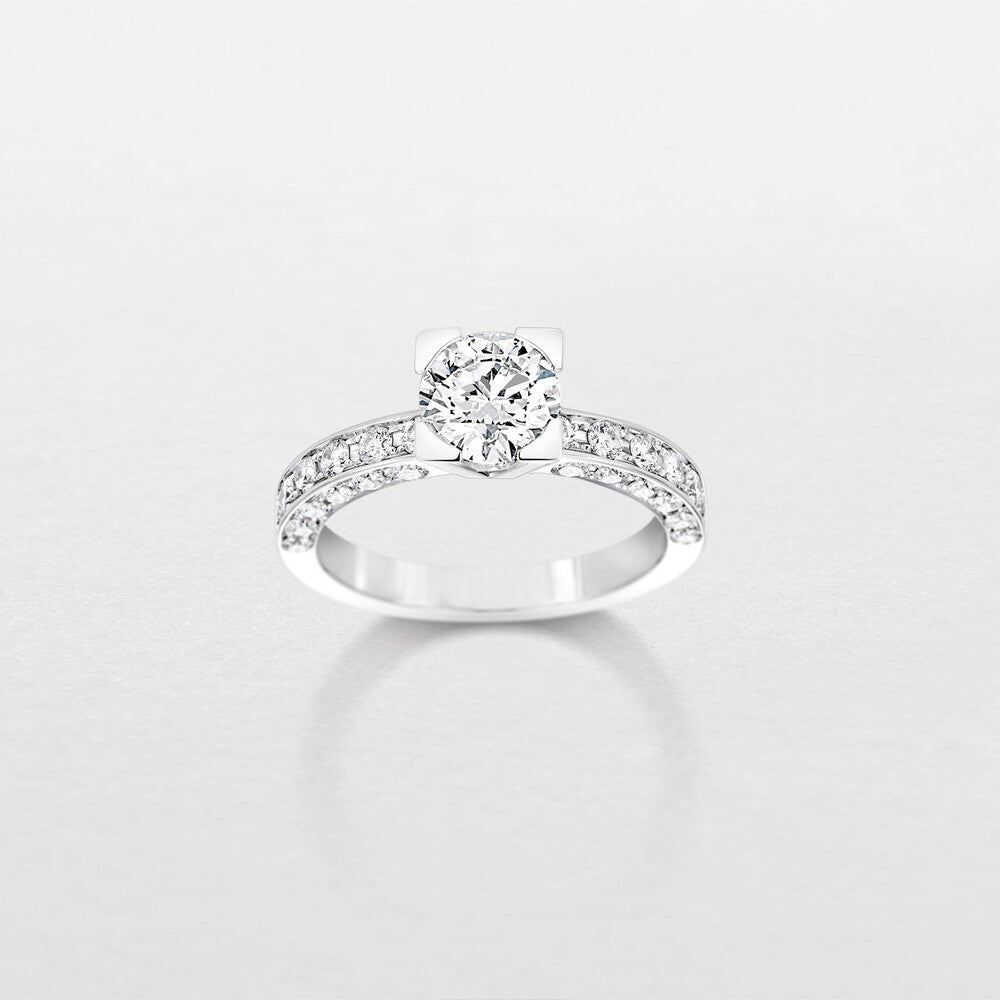 Anello Solitario GIORGIO VISCONTI Oro bianco e Diamanti