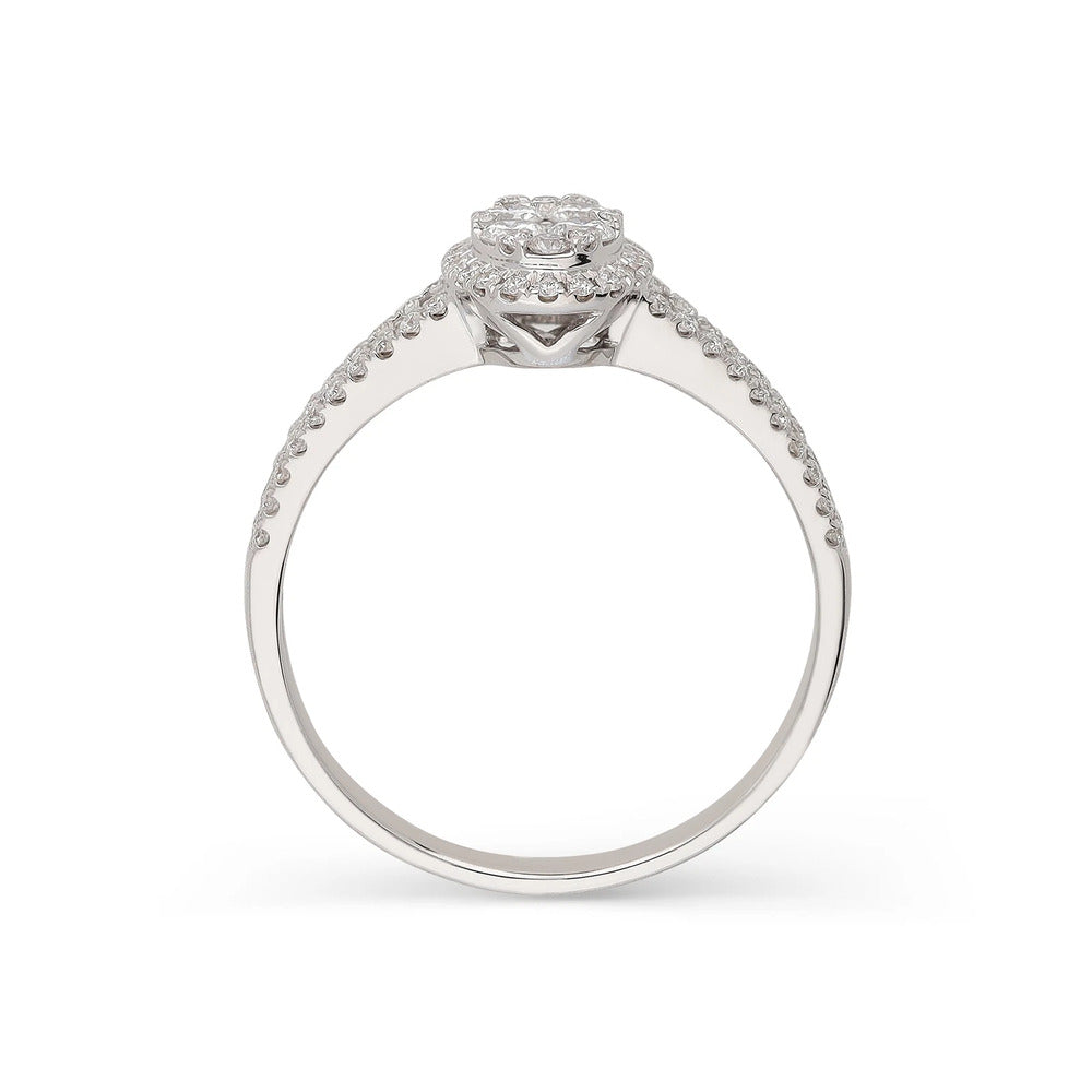 Anello GIORGIO VISCONTI Oro Bianco e Pavè di Diamanti