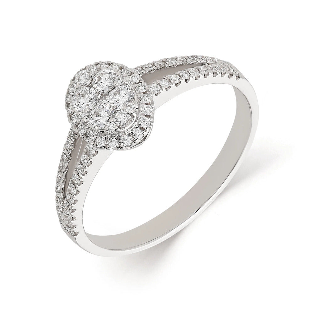 Anello GIORGIO VISCONTI Oro Bianco e Pavè di Diamanti