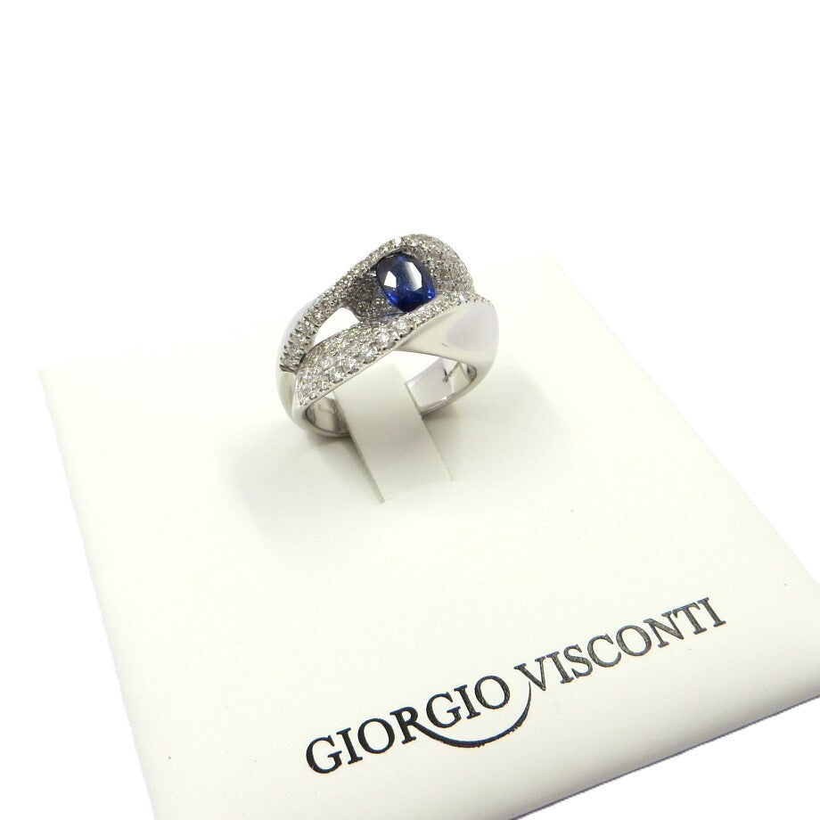 Anello GIORGIO VISCONTI Oro, Diamanti e Zaffiro