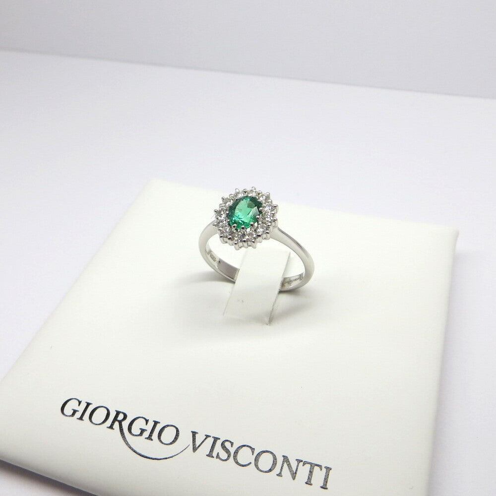 Anello GIORGIO VISCONTI Oro, Diamanti e Smeraldo