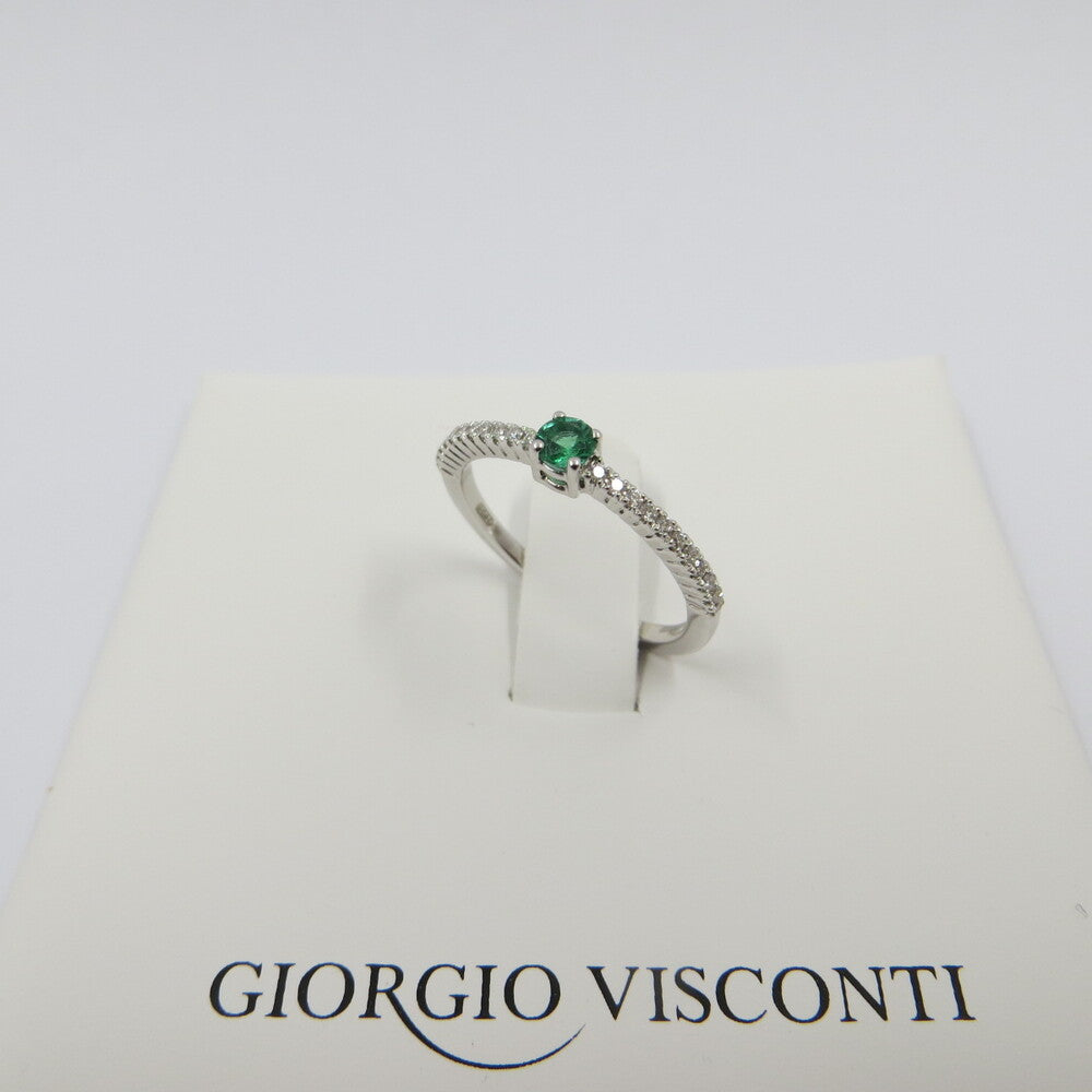 Anello GIORGIO VISCONTI Oro, Diamanti e Smeraldo