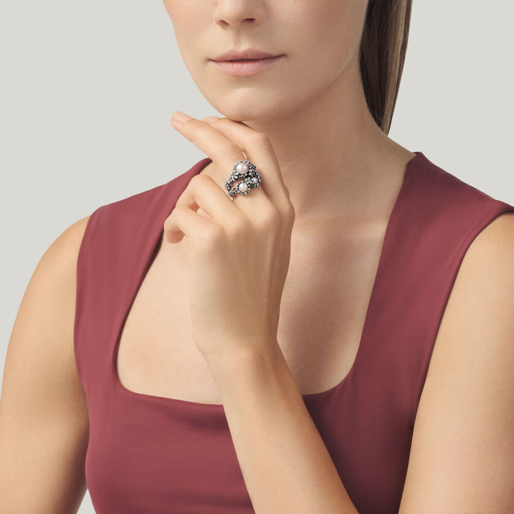 Anello Giovanni Raspini Blosom Grande Argento e Perle