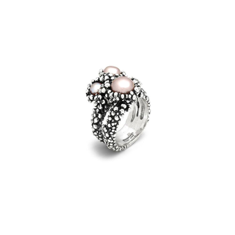 Anello Giovanni Raspini Blosom Grande Argento e Perle