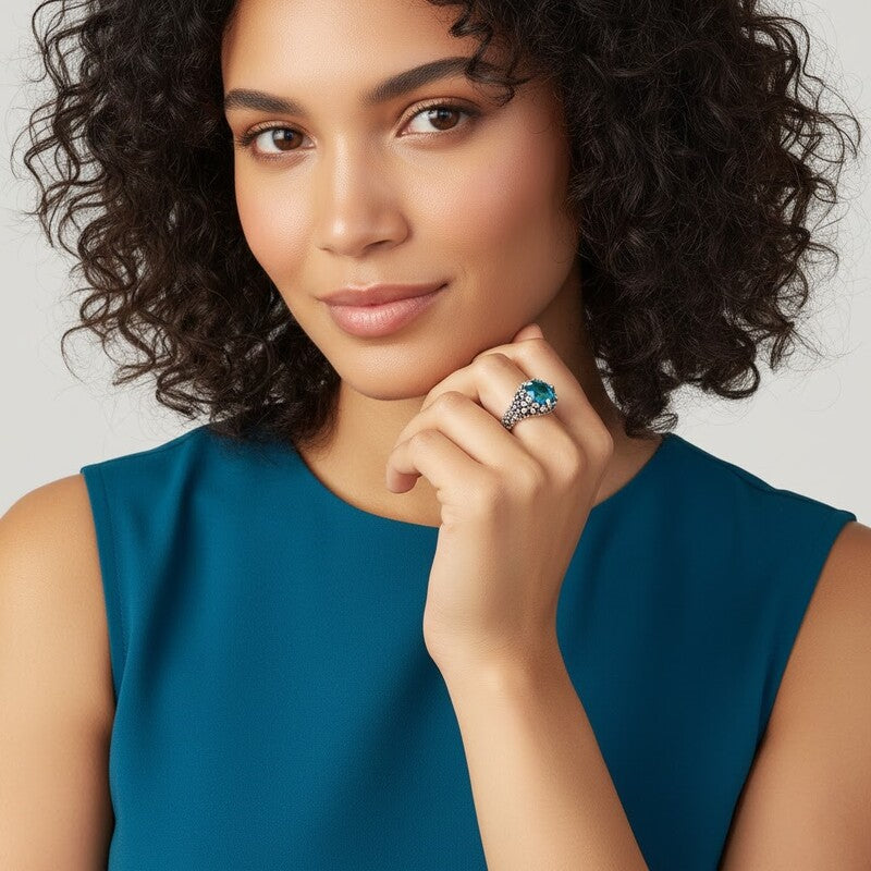 Anello Giovanni Raspini Blu Ivy Grande
