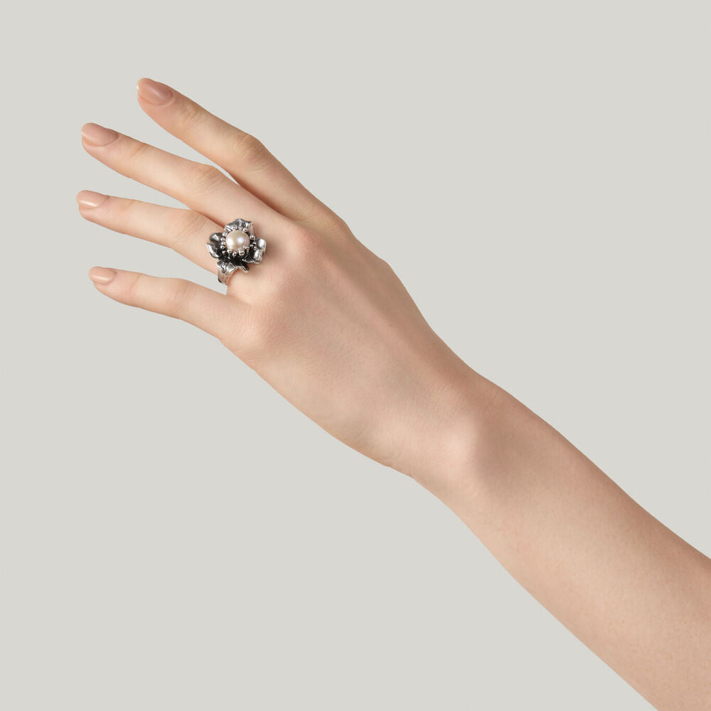 Anello Giovanni Raspini Magnolia Argento e Perla
