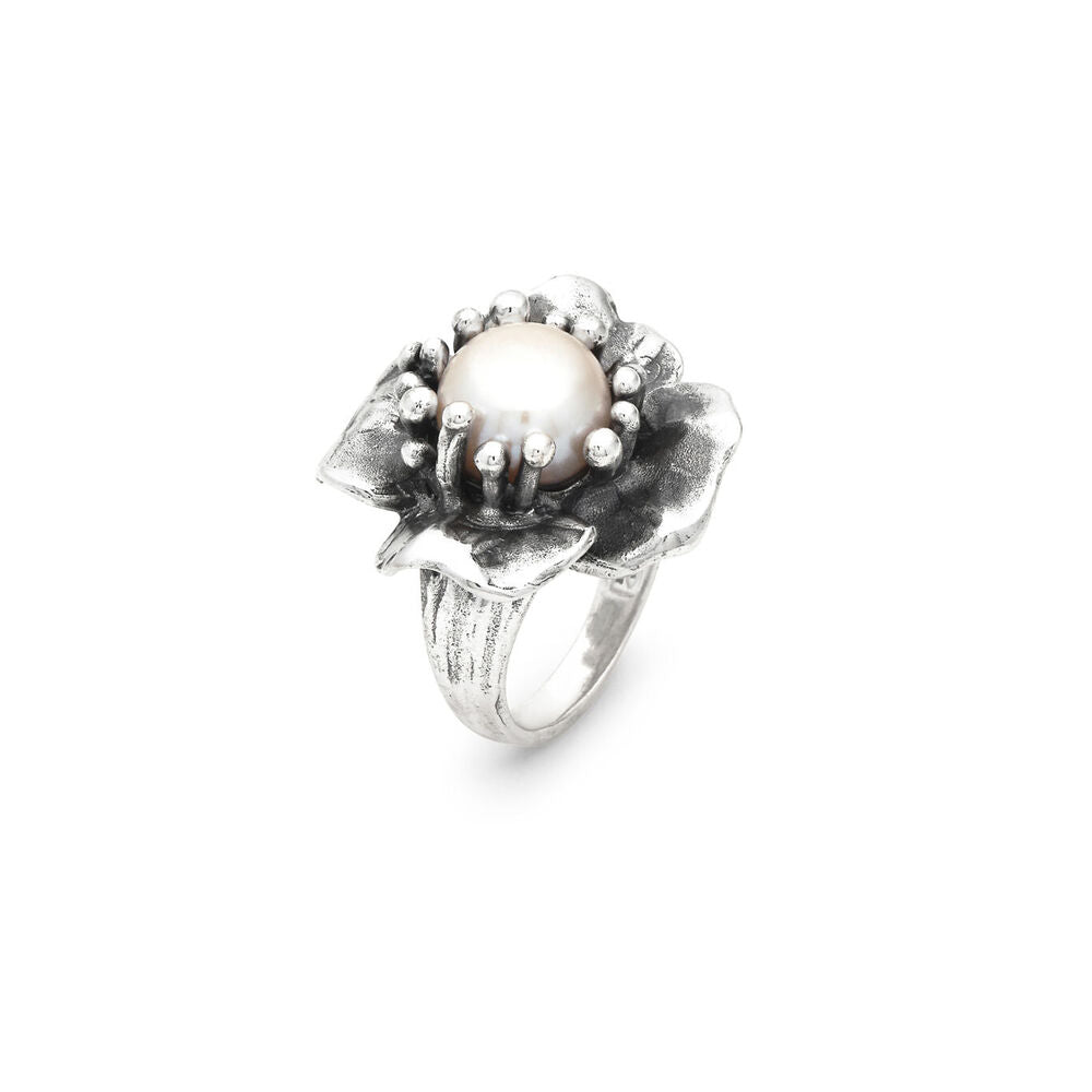 Anello Giovanni Raspini Magnolia Argento e Perla
