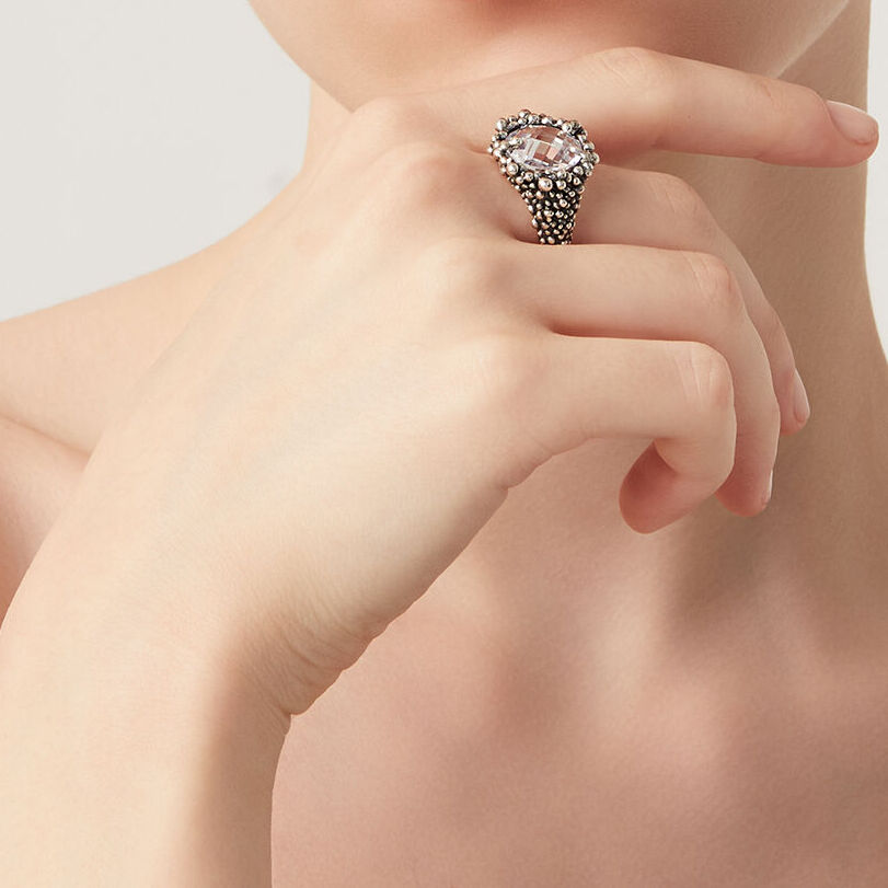 Anello Giovanni Raspini Shine Grande Argento e Zircone