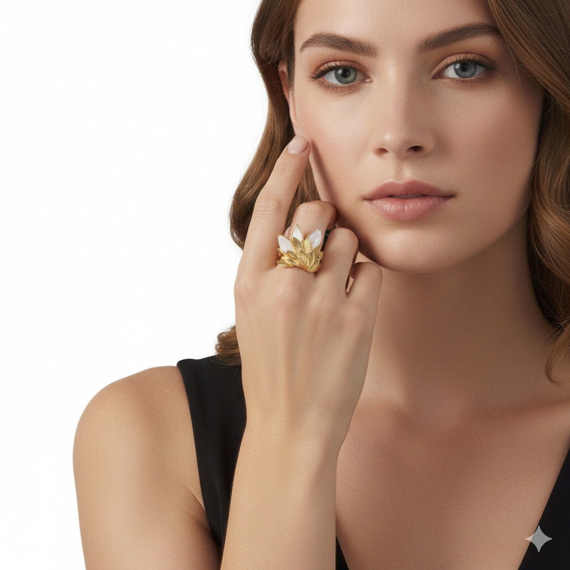 Anello Giovanni Raspini Skin Madreperla e Argento Dorato