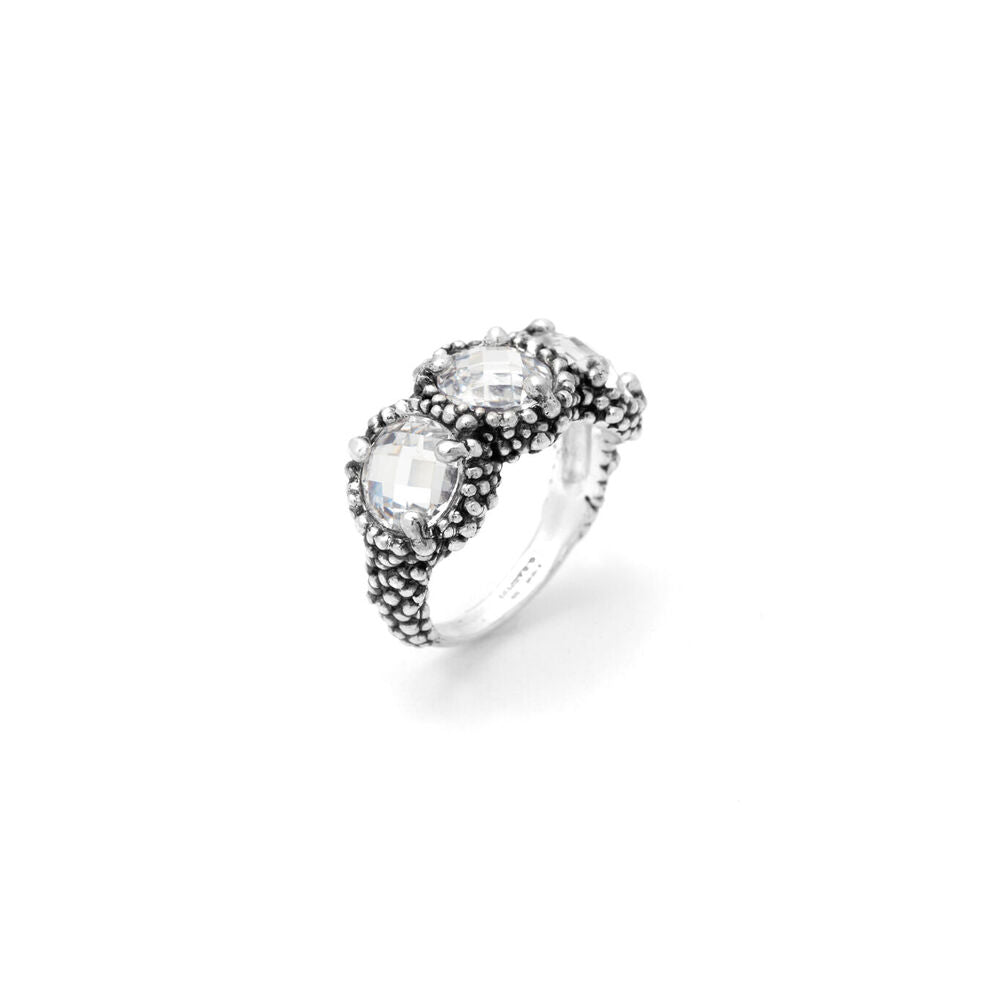 Anello Giovanni Raspini Trilogy Shine Argento e Zirconi