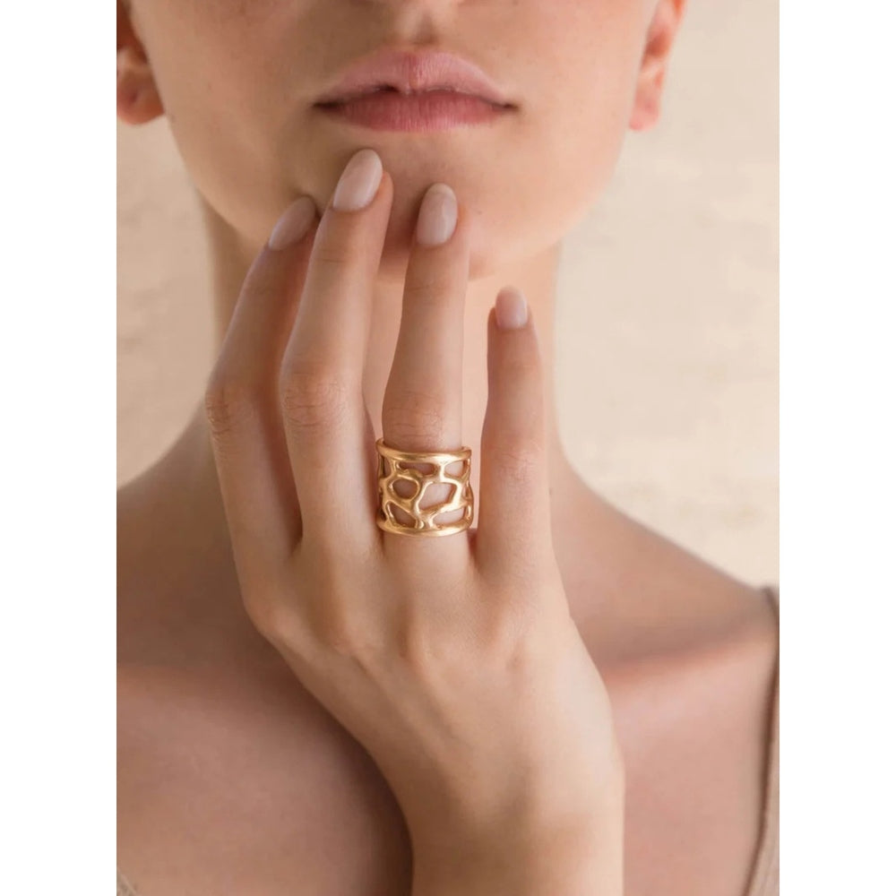 Anello Giulia Barela Africa in Bronzo bagnato Oro 24 carati