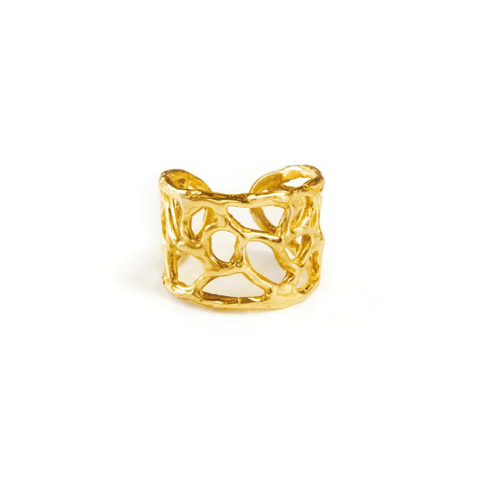 Anello Giulia Barela Africa in Bronzo bagnato Oro 24 carati