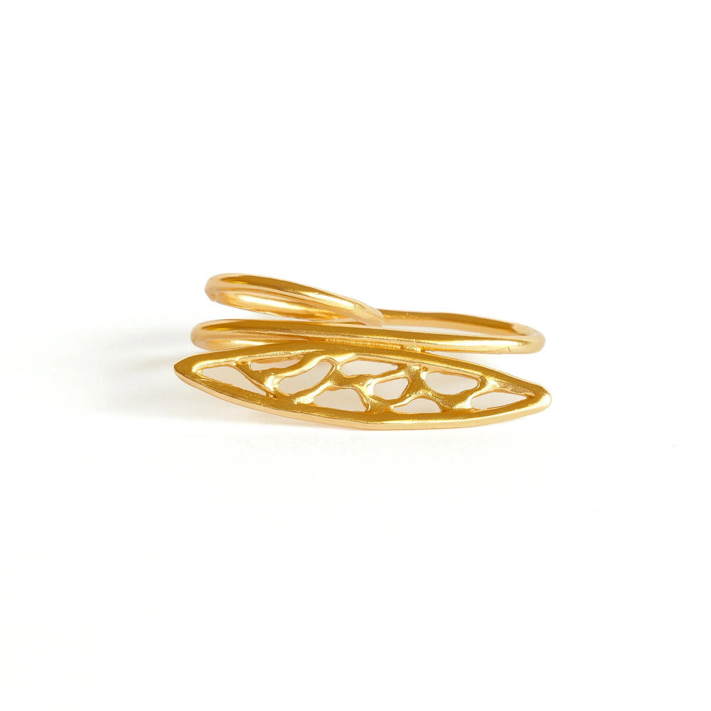 Anello Giulia Barela Amìna in Bronzo bagnato Oro 24 carati